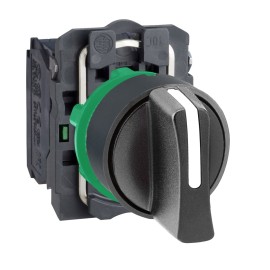 Sel Switch plast black 3pos stay put 2NO