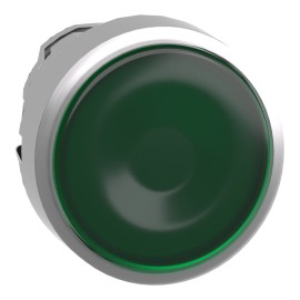 Head ill PB metal green flush lens LED