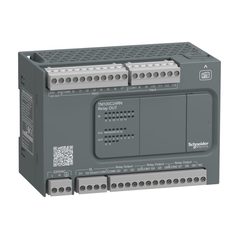 Contr. M100-N 24I/O 220VAC,Relay outputs