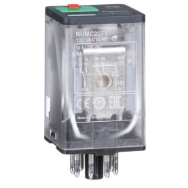 Univ relay 10A 2CO lock LED 120V AC