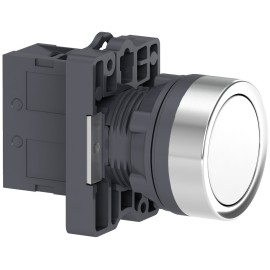 Comp PB plast white flush unmark 1NO