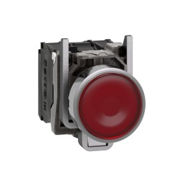 Ill PB metal red flush LED 230 240V