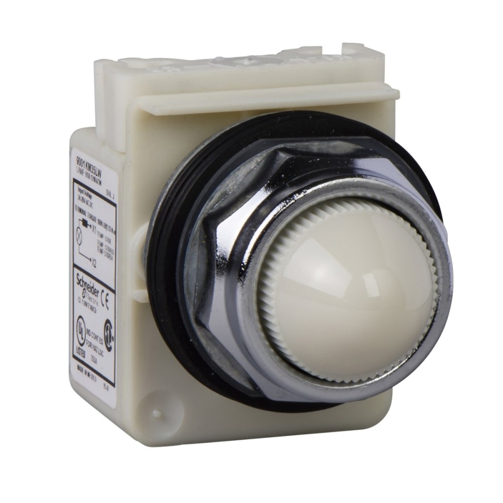 120V 30MM WHITE LED PILOT LIGHT T-K